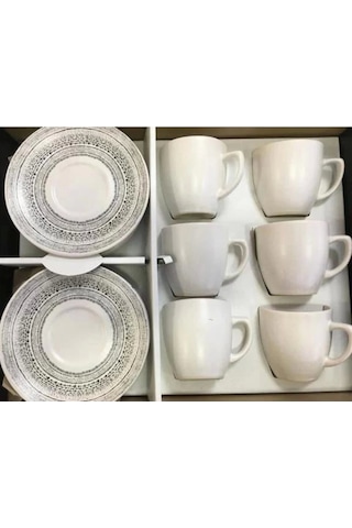 Keramika 5747 Beyaz Kahve Fincan Takımı 6 Lı