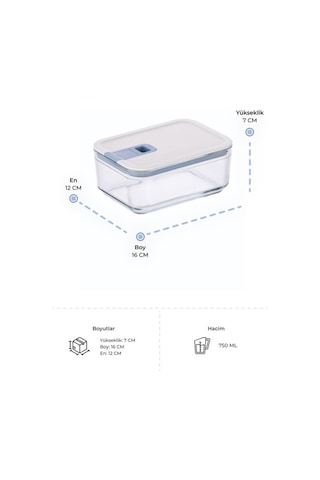 Neoflam Perfect Seal Dikdörtgen Cam Saklama Kabı Bej 750 ML
