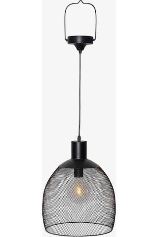 Solar Dış Mekan Lamba Siyah Metal, 2200k Sıcak Işık, 35 Cm Yükseklik, Ip44