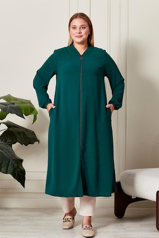 Kadin Buyuk Beden Tesettur Mevsimlik Giy Çık Kap Haki