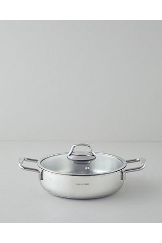 English Home Glow Çelik Sığ Tencere 24x6 Cm Silver Silver