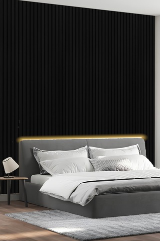 Mdf Ahşap Akustik Duvar Paneli 60x275 Cm - Siyah 60x275