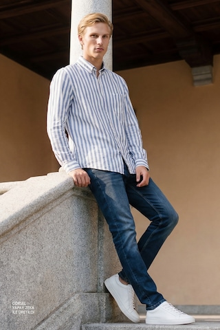 AC&Co / Altınyıldız Classics Ekstra Slim Fit Dar Kesim Pamuklu Riss Erkek Jean Kot Pantolon Lacivert