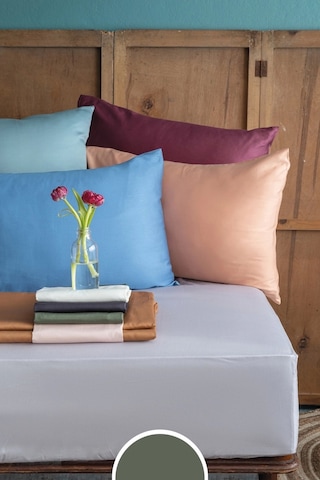 Simply Forest Green 210 Tc 83 Tel Pamuk Saten Fitted Set 180 200/50 70