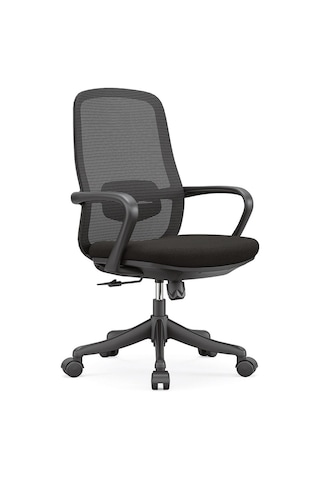 Ofisbazaar Lavander Fileli Çalışma Koltuğu Ergonomik Şef Ve Toplantı Koltuğu Siyah Siyah