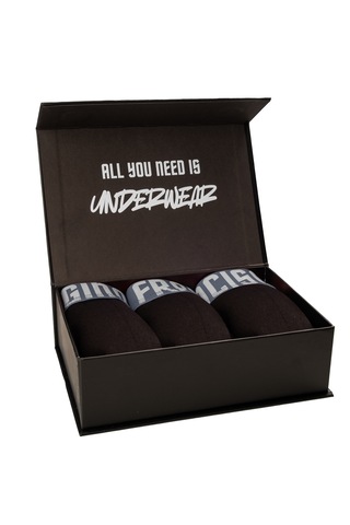 Gino Francisco Erkek Boxer 3'lü Paket Pamuklu Mood Serisi Gri Premium Kutulu Set