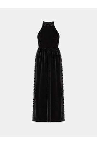 Xint Siyah Oversize Kadife Elbise 286223