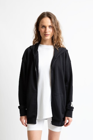 Fermuarlı Organik Pamuklu Sweatshirt Siyah
