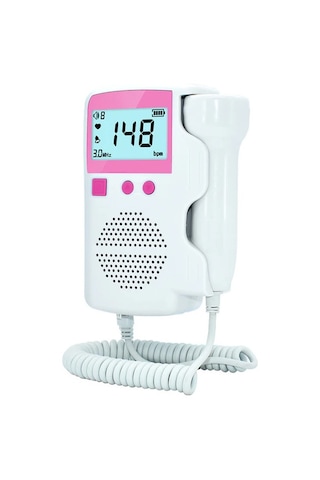 Hangfox Portatif Fetal Kalp Atımı Monitörü, 3.0 Mhz Ultrasonik Teknoloji, Hamile Kadınlar İçin Ev Ve Klinik Kullanıma Uygun, Pembe Çok Renkli