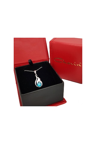 Chavin Topaz Melek Kanadı 0.015 Carat Pırlanta Gümüş Kolye Cc84X