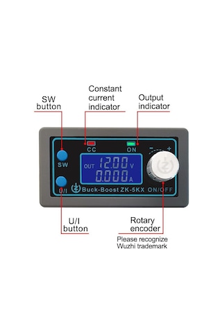 ZK-5KX 0.6-36V 5A Ekranlı Voltaj Düşürücü - Yükseltici Modül