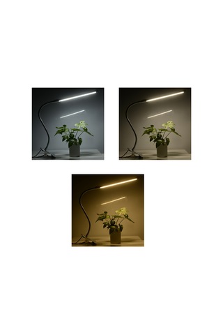 Yunboo 10w Monokrom Işıklı Şarjlı Sürekli Dimmable Klemli Lamba - Dormoda Yatak Odası Kitap Okuma Işığı Parlak Gümüş Gümüş