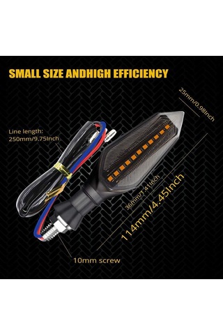 Adet 12v Evrensel Motosiklet Dönüş Sinyal Lambası Sinyal Lambası Amber Işıkları Çift Renkli 17 Led Mavi Amber Lamba