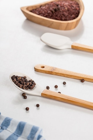 Porsima Mien Mini Silikon Kaşık Fırça Spatula Servis Seti 3'lü