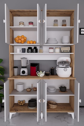 Urla Kahve Köşesi Çok Amaçlı Mutfak Kiler Erzak Dolabı Atlantik Çam Atlantik Çam