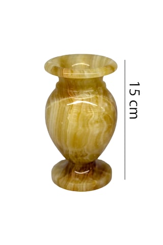 Damarlı Akik 15cm Küp Model Vazo