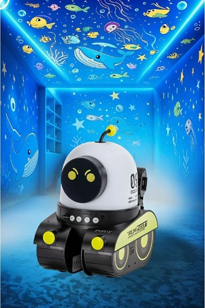 Robot Tasarımlı Projektör Gece Lambası Çok Renkli