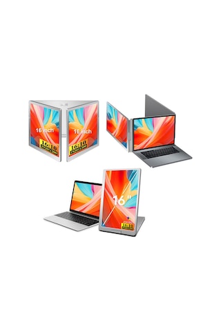 Ultrax 16" İkili Taşınabilir Monitör Çoklu Ekran 1200p Fhd Ips Sabit Notebook Monitör