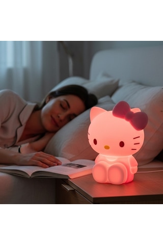 Hello Kitty Gece Lambası Ve Masa Lambası Beyaz