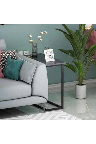 Narin Yan Sehpa, Metal Ayaklı Yan Sehpa, Ev-ofis - Antrasit/siyah Antrasit/siyah