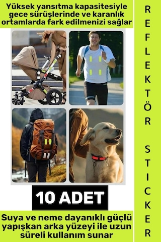 Relfektör Kendinden Yapışkanlı Suya Toza Dayanıklı Motosiklet Bisiklet Kask Araç Tamponu Bebek Arab