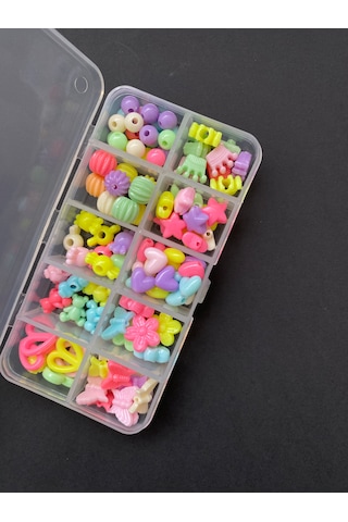 Kutulu Kum Boncuklu Takı Yapma Seti Kolye Bileklik Halhal Telefon