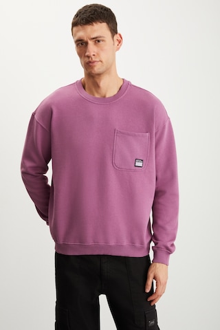 Grimelange Dımıtrı Erkek Soluk Efektlı Ceplı Süs Etiketli Oversıze Fit Bordo Sweatshirt