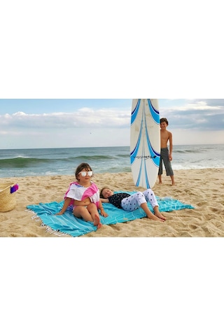 Lexroo %100 Pamuk - Anatolia Xl Battaniye Türk Havlusu - 150 X 202 Cm, Aqua Çok Renkli
