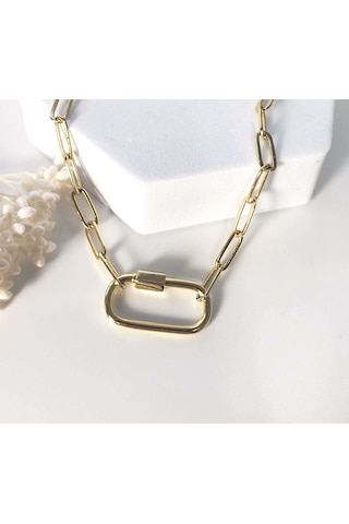 Paslanmaz Çelik Temel Canlı Zincir Kolye Fırın Vakum Elektrokaplama Çok Yönlü Bayan Kolyesi Altın