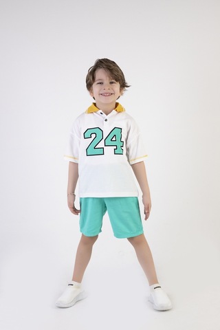 Erkek Çocuk Yakalı Gabardin Şortlu 2'li Takım 001