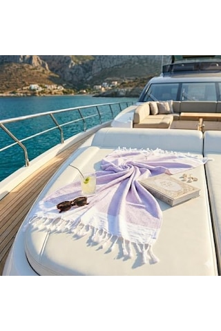 Premium%100 Pamuk Battal Boy Peştemal 100x180 Cm Lüks Plaj Havlusu, Hızlı Kuruyan Kum Tutmaz Şezlong Havlusu, Hafif Seyahat İçin İdeal 1, Lila Açık