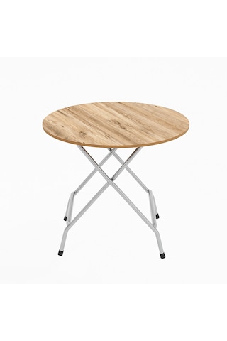 Mutfak Masa Yemek Katlanır Bahçe Masası Yuvarlak Çam 1453