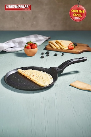 Kahramanlar Helegra Döküm 26 Cm Siyah Krep Tavası
