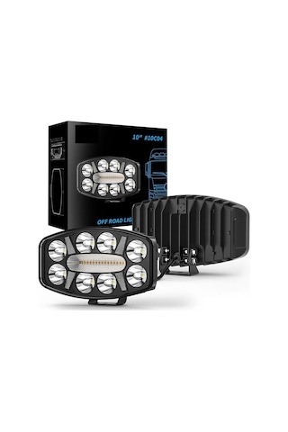 Kamyon Tır Traktör Off Road Jeep 10 İnç Sis Farı Gündüz Ledli Çalışma Lambası 12-24 V