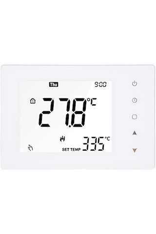 Geeksen Tp818gc Beyaz Akıllı Isıtma Kontrol Cihazı - Lcd Dokunmatik Ekran, Haftalık Programlama, 5a Gaz Kombi Termostatı