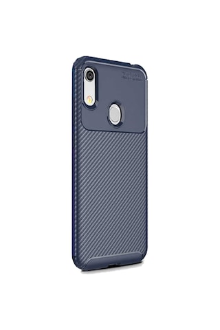 Huawei Y6 2019 Karbon Desenli Negro Silikon Kılıf Lacivert