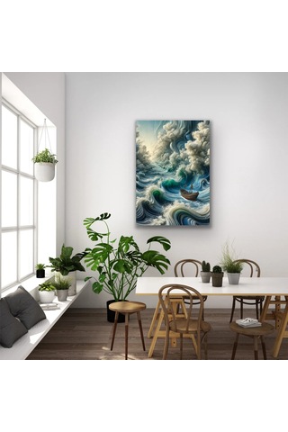 Gees Global Okyanustaki Yalnız Gemi Kanvas Tablo 70x100cm Gbzs Çok Renkli
