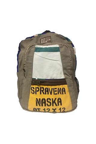 Old Cotton Cargo Kaliteli Renkli Vintage Salaş Disayn Günlük Sırt Gezi Okul Seyahat Çantası 28 Cm X 37 Cm Gri