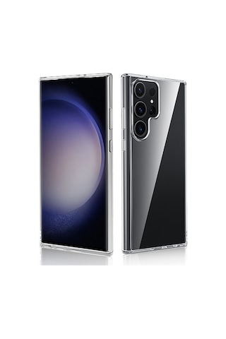 Samsung Galaxy Uyumlu S25 Ultra Kılıf Sararmaz Ultra İnce Sert Mika Kamera Yükseltili Omr Şeffaf