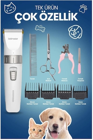 Goldmaster Gm-9125 Tırmık Evcil Hayvan Tıraş Seti