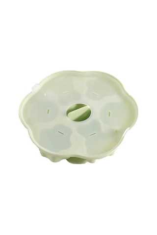 Gıda Sınıfı Silikon Dondurma Jöle Kalıbı Kapaklı Sevimli Çizgi Film Şekilli Jöle Süt Jölesi Bebek İçin Buz Küpü Kalıbı Mutfak Aletleri Yeşil