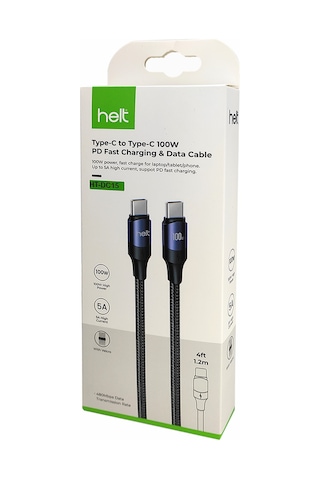 Helt Ht-dc15 100w Pd İp Örgü 120 Cm Type-c To Type-c Şarj Ve Data