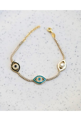 Birtekbana Renkli Mineli Göz Bileklik