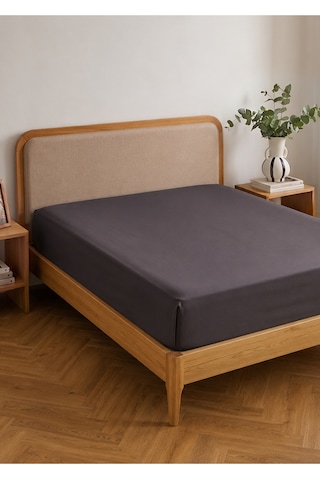 Bella Maison %100 Pamuk Saten Çift Kişilik Lastikli Çarşaf Seti Antrasit 160x200x35 Cm Antrasit