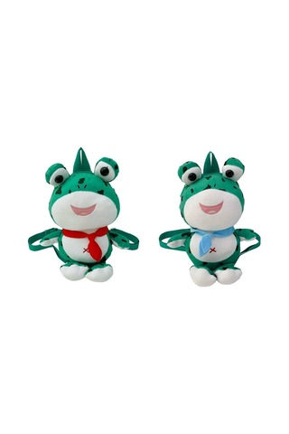 Karikatür Kurbağa Sırt Çantası Yaratıcı Büyük Gözler Peluş Dolması Bebek Çantası Çanta Büyük Kapasiteli Hayvan Omuz Çantası Açık