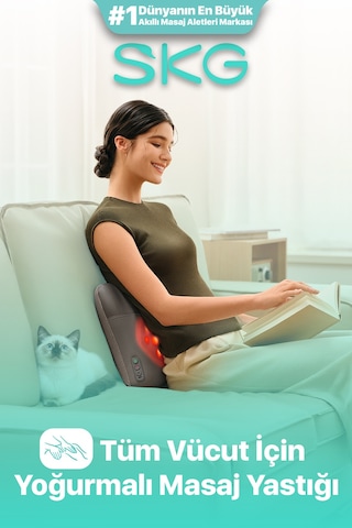 Vs500 Masaj Yastığı Bel Sırt Boyun Kalça Omuz Isı Destekli, Kablosuz, Ergonomik, Type-c Şarjlı Gri