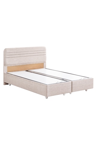 Mila İkili Set, Mila Çift Kişilik Baza Başlık Seti - Krem 150 x 200