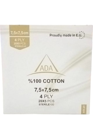 Ada Steril Spanç 4 Kat 7,5cm X 7,5cm 5'li Zarf - 100'lü Kutu
