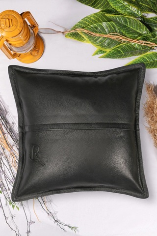 Premium Dekoratif Siyah Deri Kırlent Kılıfı/ev Ve Ofis Için Gerçek Deri 45x45cm Kırlent Kılıfı Siyah