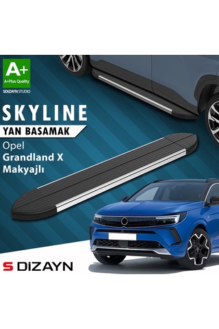 S-dizayn Opel Grandland X Makyajlı Hybrid Skyline Krom Yan Basamak 183 Cm 2021-2024 A+ Kalite